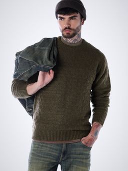 Jack & Jones - Men's Slim Fit Green Sweater