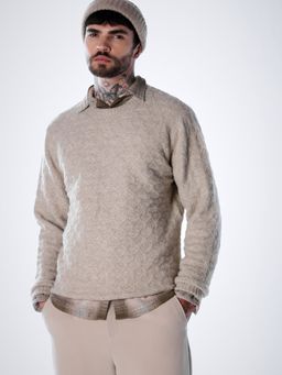 Jack & Jones - Men's Slim Fit Beige Sweater