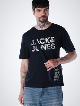 Jack & Jones - Men's Regular Fit Navy Blue T-Shirt