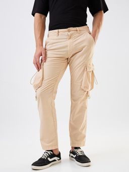 Spykar - Men Beige Solid Cargo