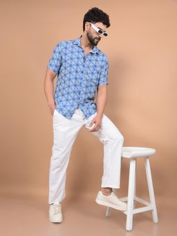 CRIMSOUNE CLUB - Men White Solid Trouser