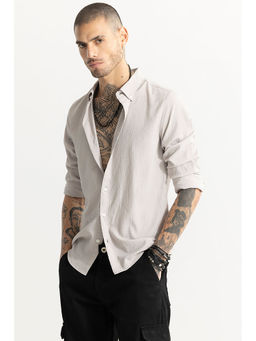 Snitch - Grey Crushed Full Sleeves Slim Formal Shirt