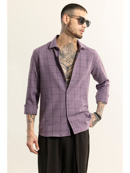 Snitch - Purple Checks Full Sleeves Slim Casual Shirt