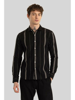 Snitch - Black Stripes Full Sleeves Slim Casual Shirt