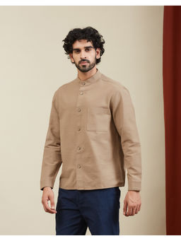 Fabindia - Taupe Cotton Regular Shirt