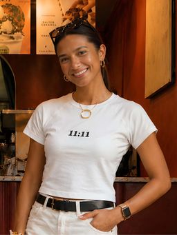 Don’t be basic - White Typography Short Sleeve Raglan T-Shirt