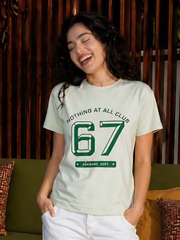 Don’t be basic - Green Typography Half Sleeve Regular T-Shirt