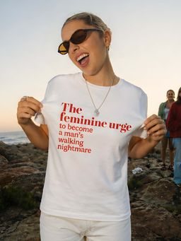 Don’t be basic - White Typography Half Sleeve Regular T-Shirt
