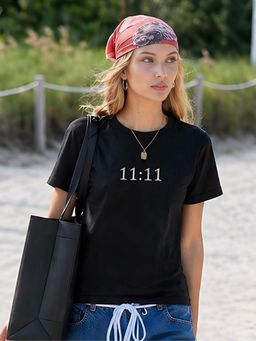 Don’t be basic - Black Typography Half Sleeve Regular T-Shirt