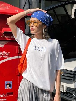 Don’t be basic - White Typography Half Sleeve Oversized T-Shirt