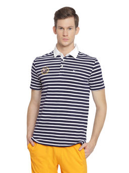 AM SWAN - Mens Stripes White-astral Aura Polo T-shirt