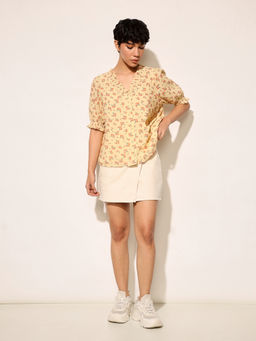 ONLY - Yellow Smocked Neck Top