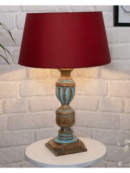 Homesake - Blue French Trophy Table Lamp Red Shade