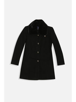 Allen Solly - Girls Black Solid Regular Fit Jacket