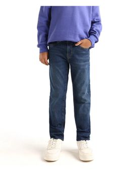 RARE ONES - Slim Fit Distressed Dark Blue Jeans