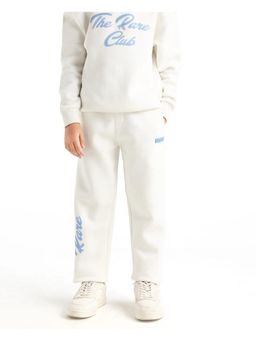 RARE ONES - Typography Printed Straight Fit Trackpant - Off White