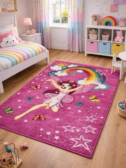 OBSESSIONS - Polypropylene Printed Kids Carpet Jute Backing - Pink (4x6 feet)