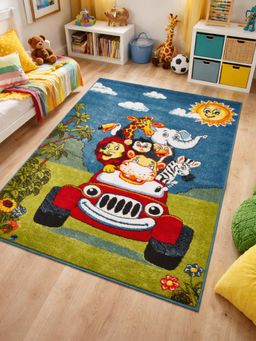 OBSESSIONS - Polypropylene Printed Kids Carpet Jute Backing - Multi-Color (4x6 feet)