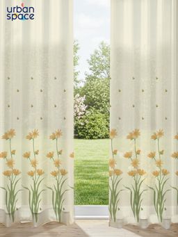Urban Space - 35-40% Light Filtering Sheer Window Curtains - Raga (Pack of 2)