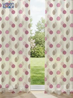 Urban Space - 35-40% Light Filtering Sheer Window Curtains - Drops Pink (Pack of 2)