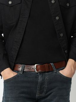 Spykar - Brown Textured Mens Belt