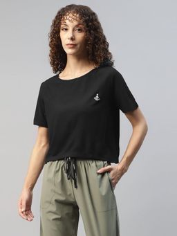 Dida - Black Relaxed Fit Sports Crop Top