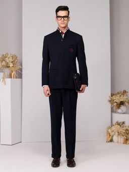 S&N by Shantnu Nikhil - Men Navy Blue Bandhgala