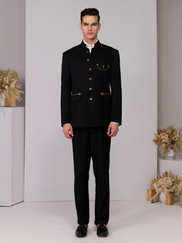 S&N by Shantnu Nikhil - Men Black Bandhgala