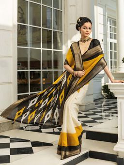 Libas - Yellow With Unstitched Blouse For Women