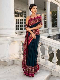 Libas - Teal With Unstitched Blouse For Women