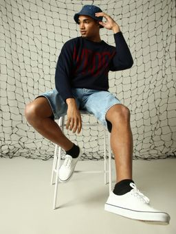 Hubberholme - Men Regular Knitted Oversized Fit Acrylic Round Neck Long Sleeve Sweaters