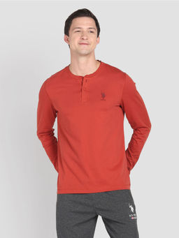 U.S. POLO ASSN. - Henley Neck Solid I694 Lounge T-Shirt