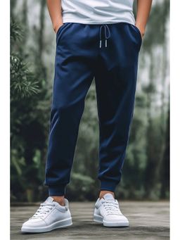 Nobero - Blue Regular Fit Mid Rise Joggers
