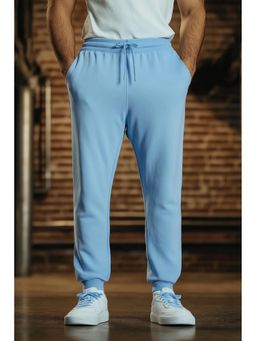 Nobero - Blue Regular Fit Mid Rise Joggers