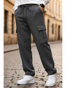 Nobero - Grey Loose Mid Rise Oversized Cargo Utility Joggers