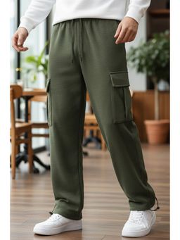 Nobero - Green Loose Mid Rise Oversized Cargo Utility Joggers