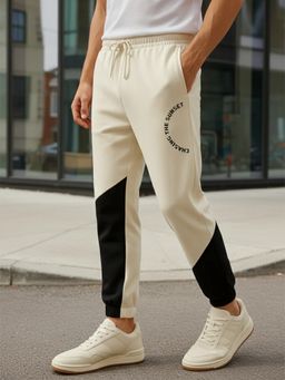 Nobero - White Men Oversized Fit Joggers