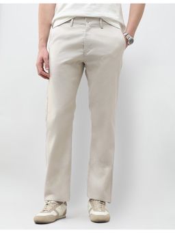U.S. POLO ASSN. - Beige Riley Straight Fit Satin Trousers