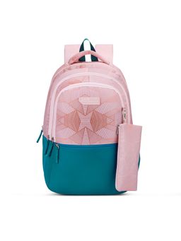 Lavie Sport - 36L Wave Backpack 19 inches Laptop Compatible Pencil Pouch |(Coral) (Set of 2)