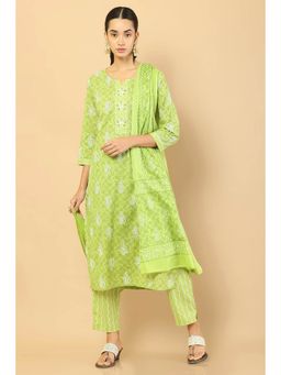 Soch - Women Green Printed Suit (Set of 3)