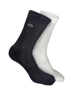 Heelium - Bamboo Crew Socks for Men - 2 Pairs - White Black - Odour Free - Anti Blister