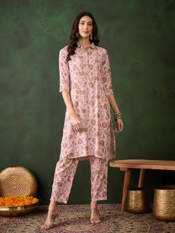 Gahan - Pink Printed Kurta with Pant