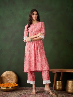 Gahan - Coral Printed Kurta with Pant