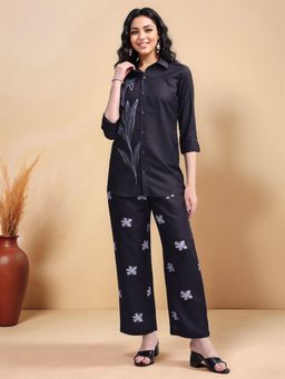 Gahan - Womens Cotton Blend Embroidered Co-Ord Set