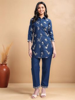 Gahan - Womens Cotton Blend Embroidered Co-Ord Set