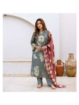 Gahan - Womens Viscose Rayon Straight Printed Kurta with Pant & Dupatta