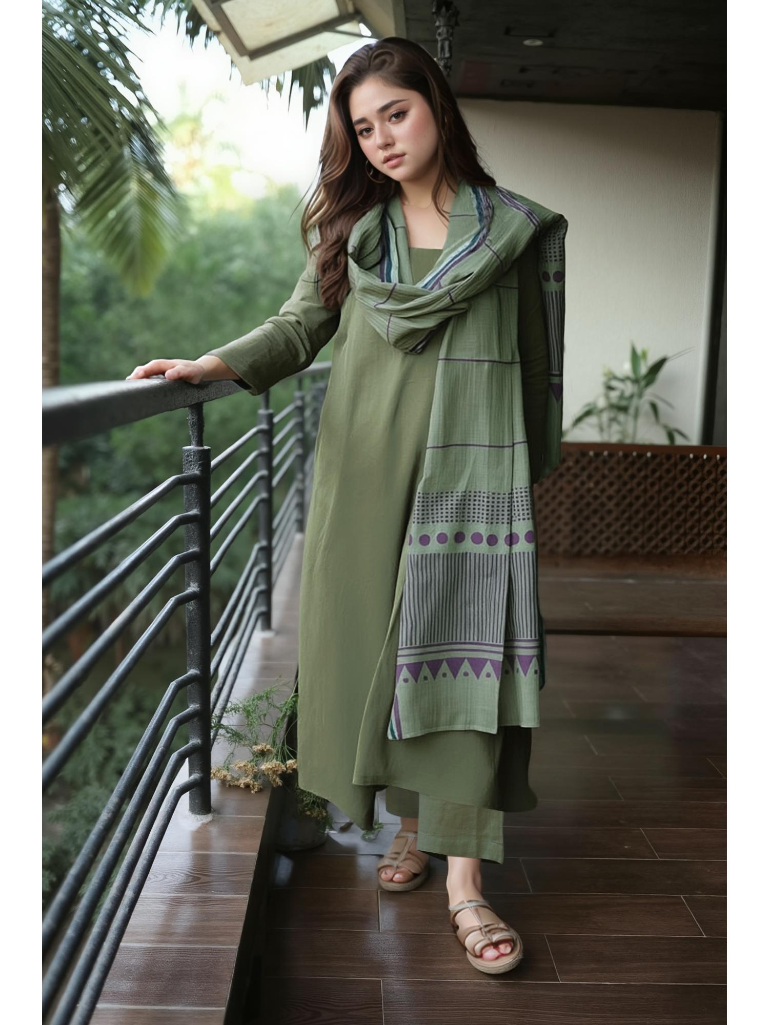 gahan Womens Viscose Rayon Straight Solid Kurta with Pant & Dupatta-picture-31