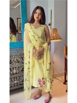 Gahan - Womens Viscose Rayon Straight Printed Kurta with Pant & Dupatta