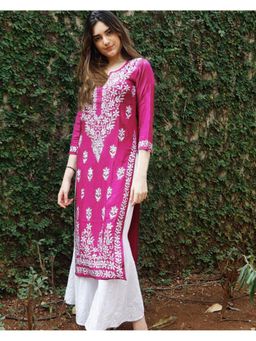 Gahan - Womens Viscose Rayon Straight Embroidered Kurta