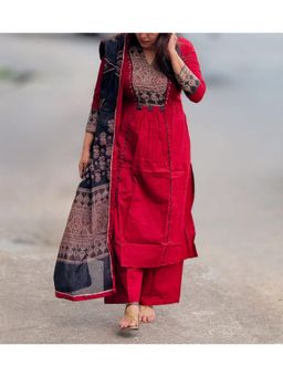 Gahan - Womens Viscose Rayon Printed Kurta with Palazzo & Dupatta